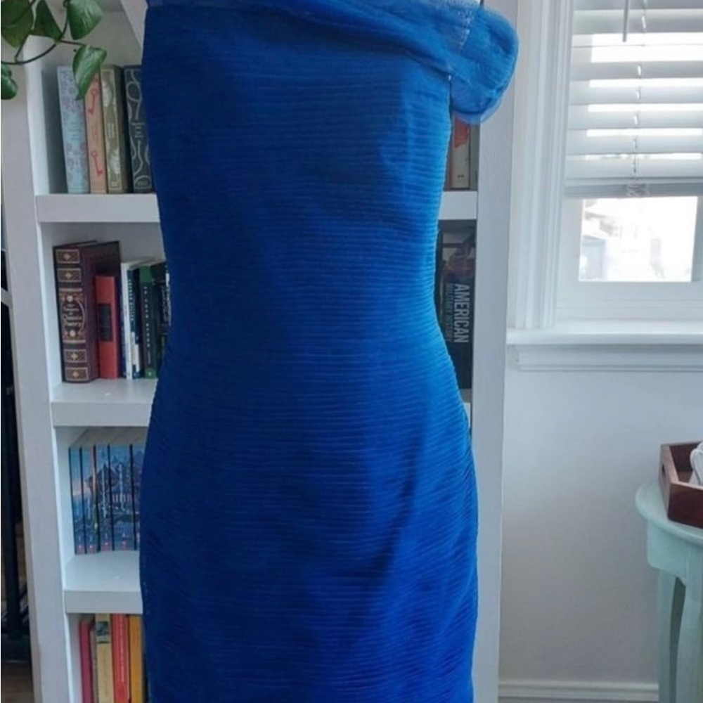 Monique Lhuillier Blue Bodycon Paris Runway Dress size 10